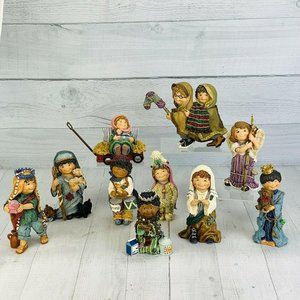 2003 Button Jar CHRISTMAS PAGEANT Set / nativity crèche